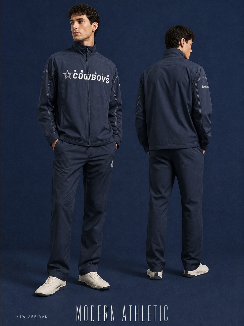 Vintage Rebook On Field Dallas Cowboys Jacket Full Zip Windbreaker Mens Size L